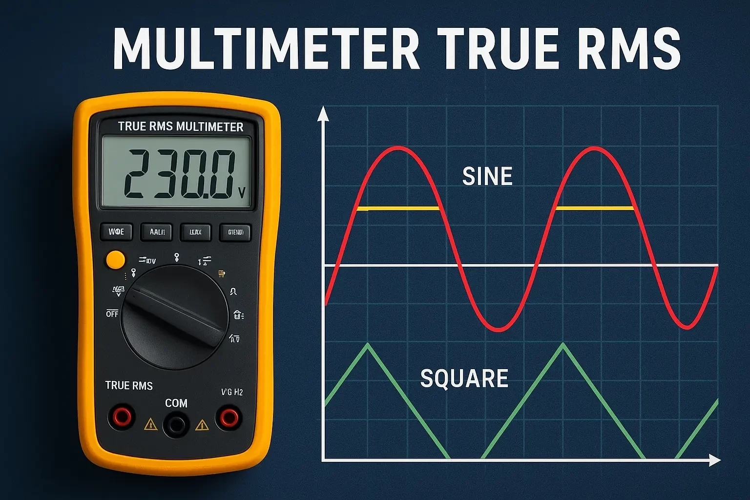 مولتی‌متر True RMS چیست؟ اهمیت و کاربرد در اندازه‌گیری سیگنال‌های غیرسینوسی